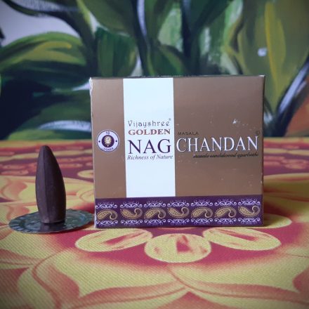 Golden Nag Chandan-Indiai Szantálfa Kúp Füstölő