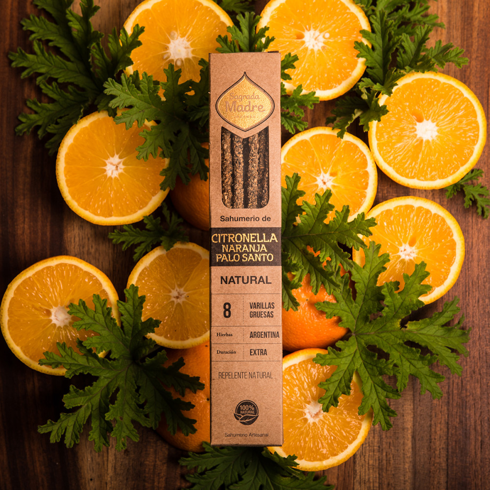 Sagrada Madre Natural Palo Santo Citronella Narancshéj Füstölő
